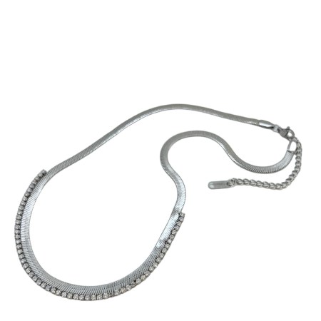 chain silver snake steel with strass1
